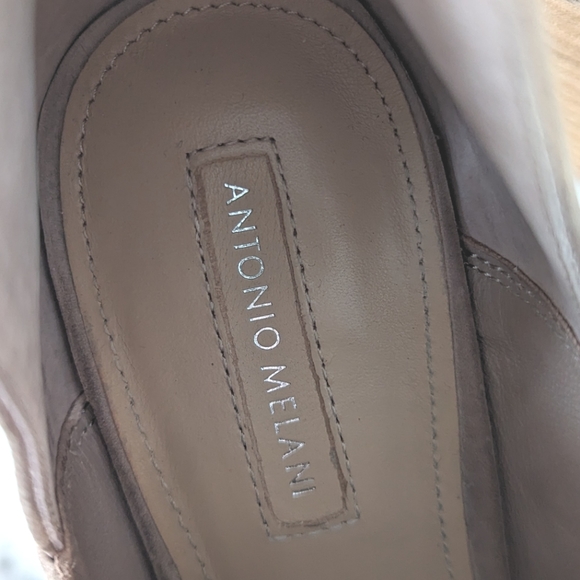 Antonio Melani Tan Suede Leather Laser Cut Ankle Booties - Picture 4 of 11